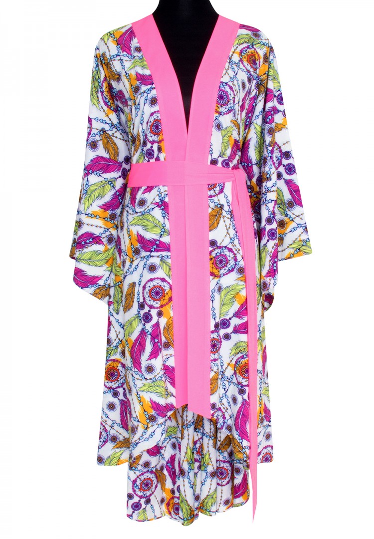 Buy Colorful - up, (Neon Tulum Beach Dubai | cover Pink) Kimono Dreamcatchers Kaftan,