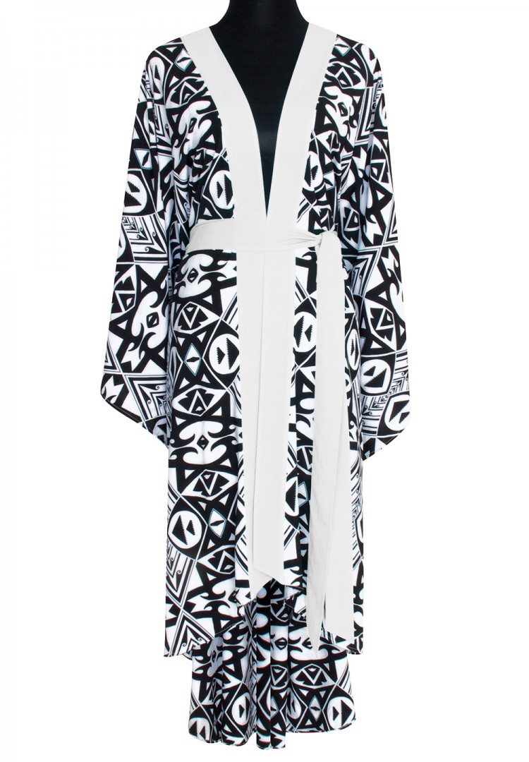 Tulum – Tribal Eye Kimono (Off-White)