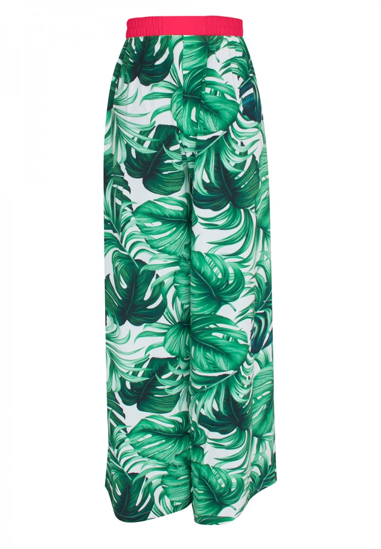 Lioness Wide Leg Suit Pants With Contrast Waistband - Jungle Green – Dolls  Kill