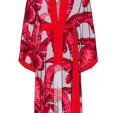 Jungle - Red / Grey Palm Maxi Split Kaftan (Red)