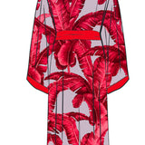 Jungle - Red / Grey Palm Maxi Split Kaftan (Red)