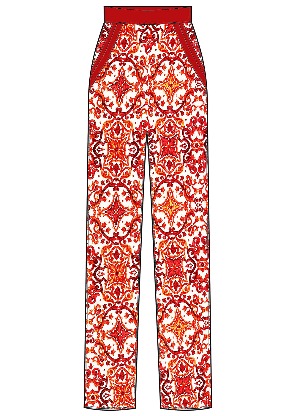 Siciliana – Rosa Pants (Red)