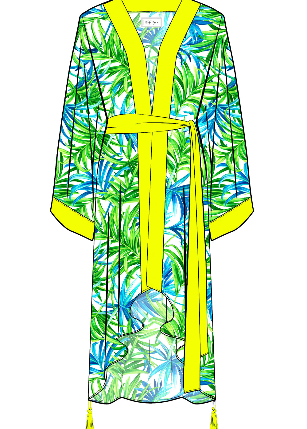 Euphoria – Paradise Palm Kimono (Neon Yellow)