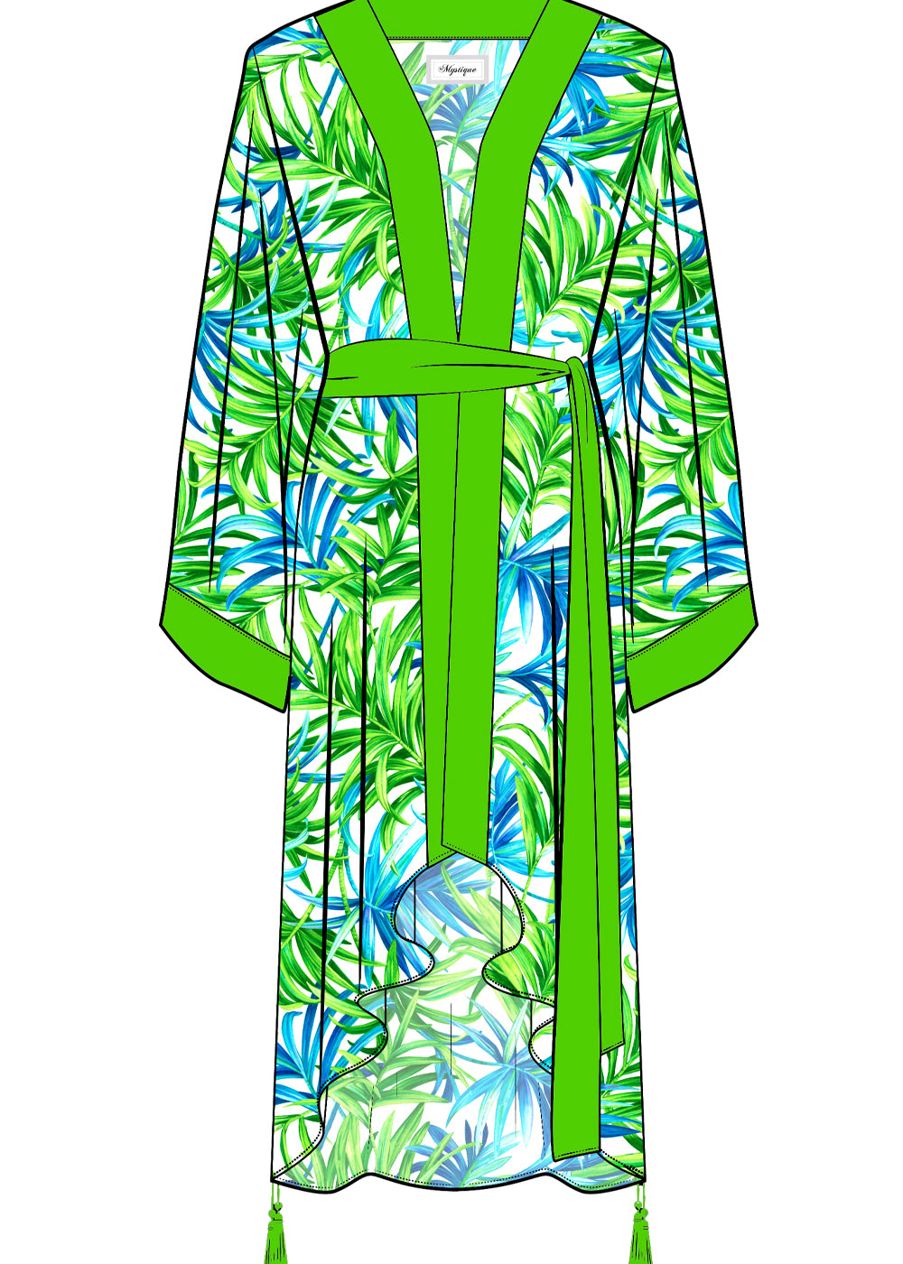 Euphoria – Paradise Palm Kimono (Neon Green)