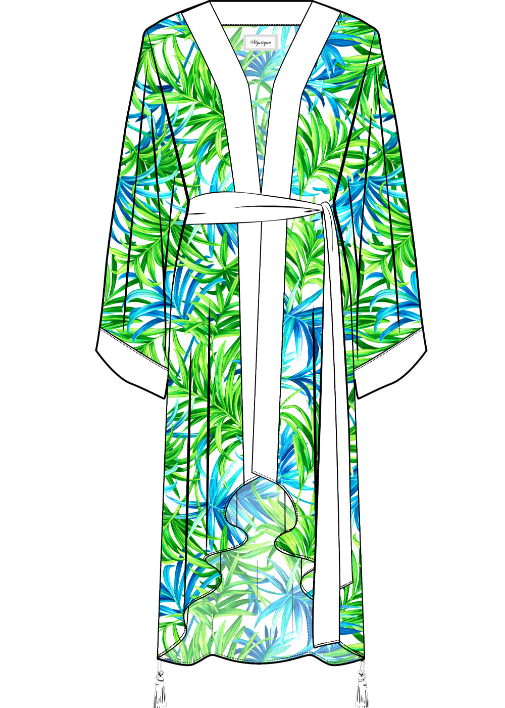 Euphoria – Paradise Palm Kimono (Off-White)