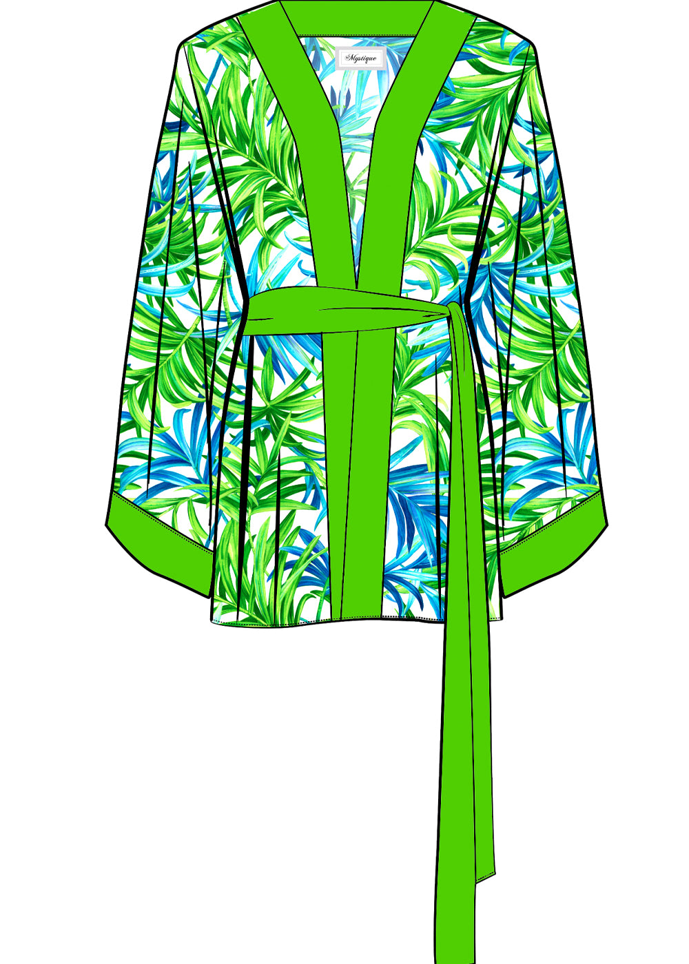 Euphoria – Paradise Palm Kimono (Neon Green)