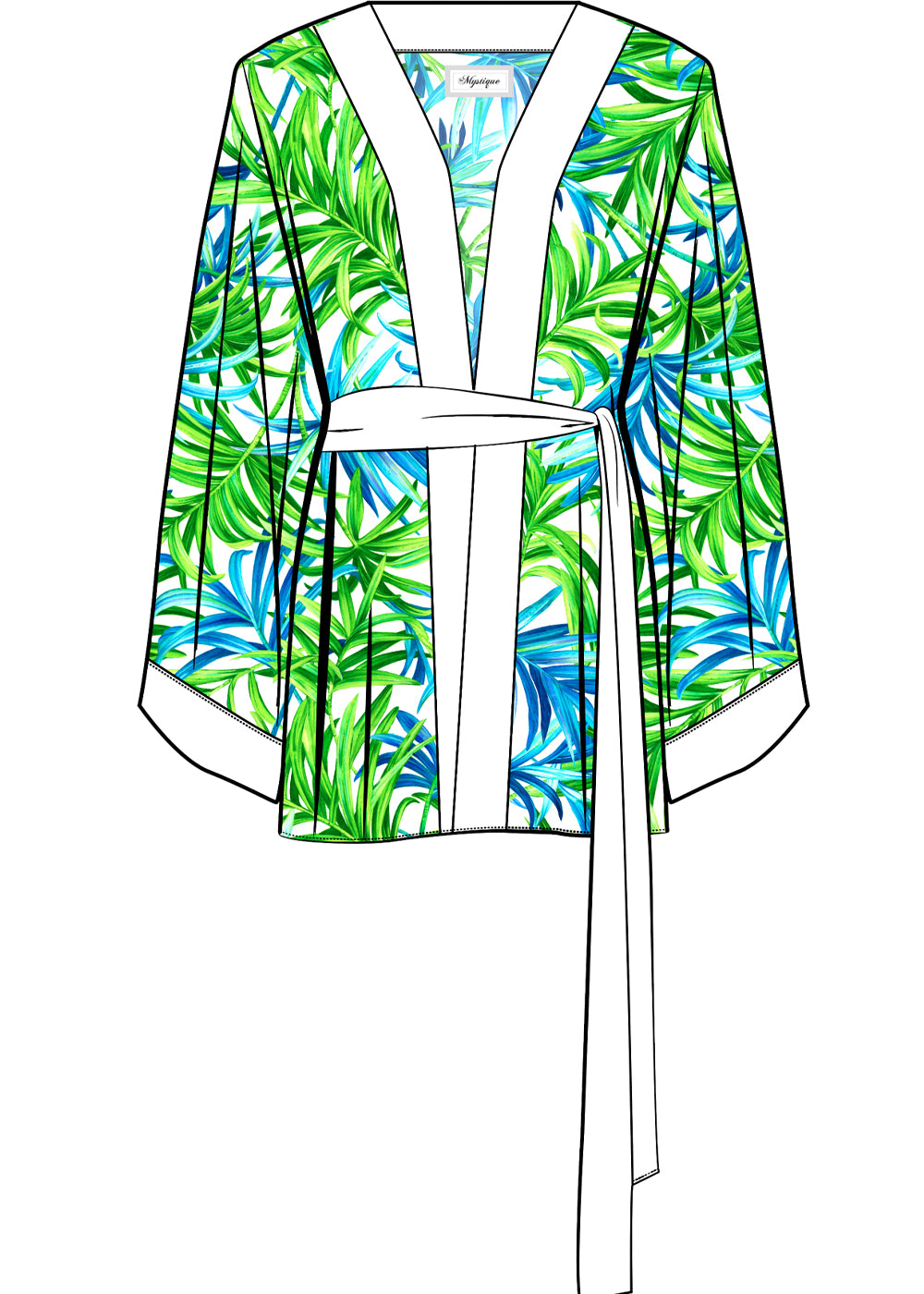 Euphoria – Paradise Palm Kimono (Off-White)