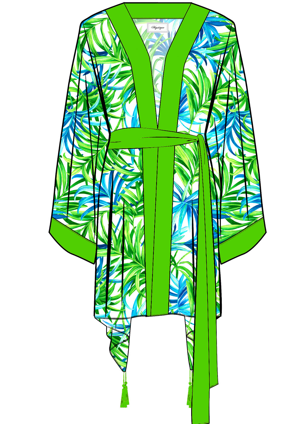 Euphoria – Paradise Palm Kimono (Neon Green)