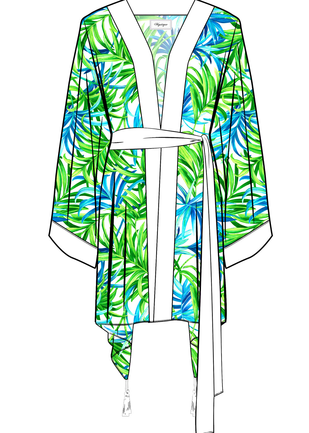 Euphoria – Paradise Palm Kimono (Off-White)