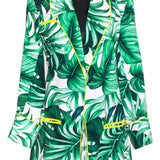 Jungle - Monstera White / Green Blazer (Neon Yellow)