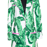 Jungle - Green Palm Blazer (Neon Pink)