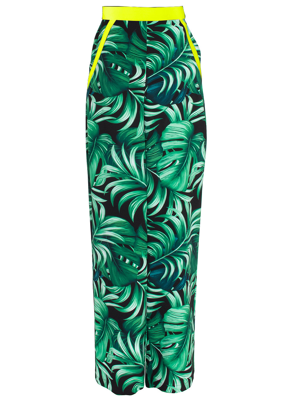 Jungle - Monstera Black / Green Pants (Neon Yellow)