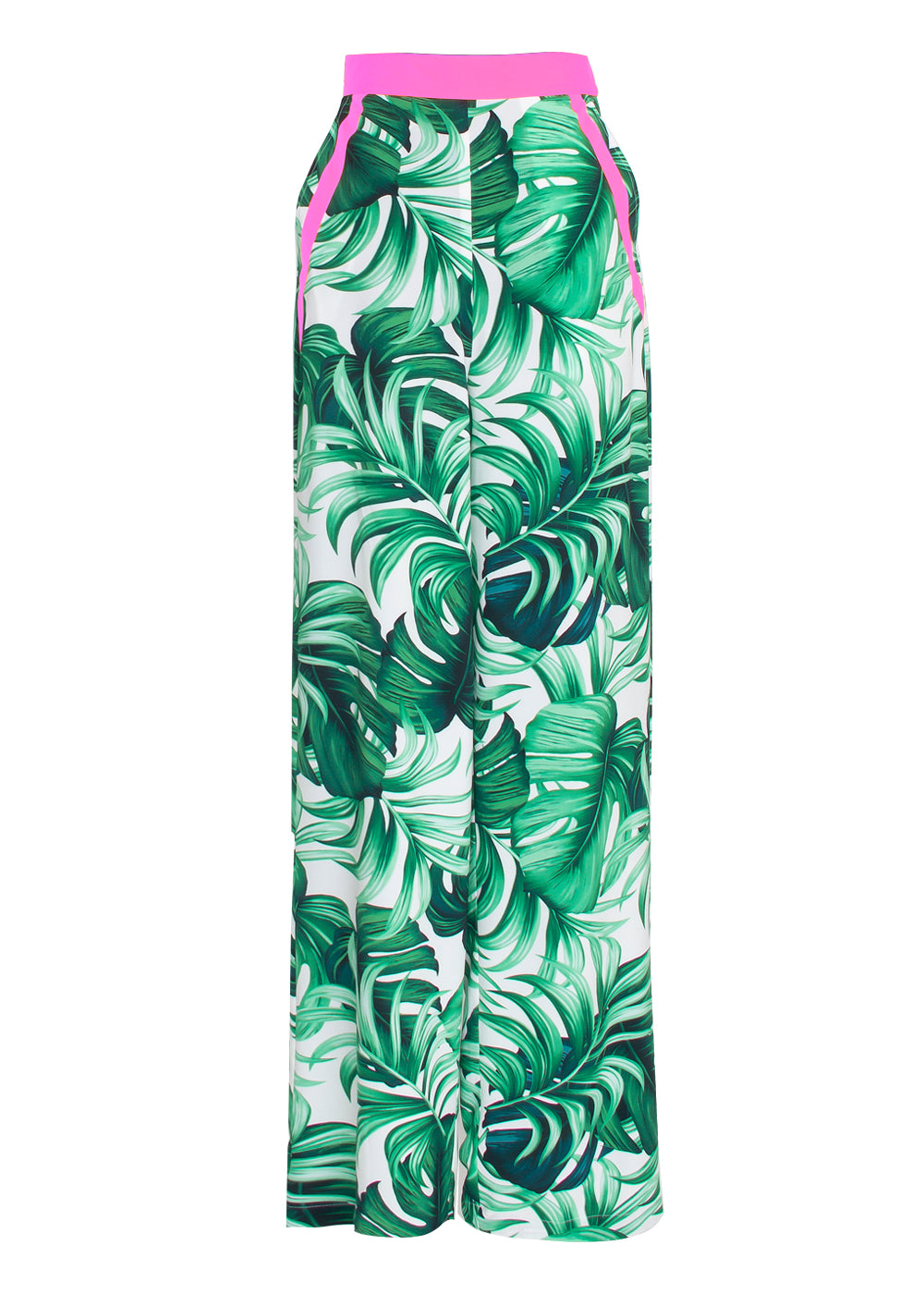 Jungle - Monstera White / Green Pants (Neon Pink)