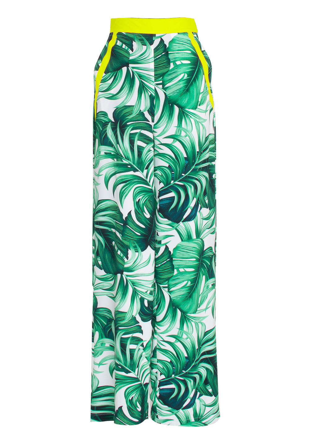 Jungle - Monstera White / Green Pants (Neon Yellow)