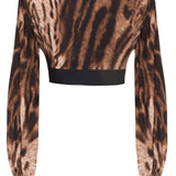 Safari - African Cat Crop Top (Black)