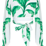 Jungle - White Palm Crop Top (Off-White)