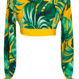 Jungle - Monstera Yellow Crop Top (Yellow)