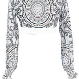 Tribal - Moon Crop Top (Off-White)