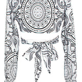 Tribal - Moon Crop Top (Off-White)