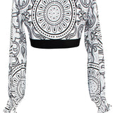 Tribal - Moon Crop Top (Black)