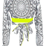 Tribal - Moon Crop Top (Neon Yellow)