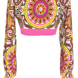 Tribal - Sun Crop Top (Neon Pink)