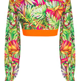 Tropics - Jungle Paradise Crop Top (Neon Orange)