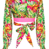 Tropics - Jungle Paradise Crop Top (Neon Pink)