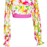 Euphoria - Floral Love Crop Top (Neon Pink)