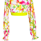 Euphoria - Floral Love Crop Top (Neon Yellow)