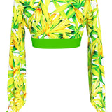 Euphoria - Secret Garden Crop Top (Neon Green)