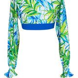 Euphoria - Paradise Palm Crop Top (Royal Blue)