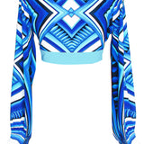 Tribal - Panacea Crop Top (Baby Blue)