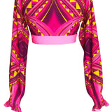 Tribal - Elixir Crop Top (Neon Pink)