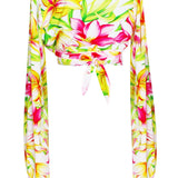 Euphoria - Floral Love Cropped Blouse (Off-White)