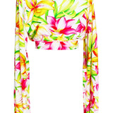 Euphoria - Floral Love Cropped Blouse (Neon Pink)