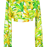 Euphoria - Secret Garden Cropped Blouse (Neon Green)