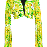 Euphoria - Secret Garden Cropped Blouse (Neon Green)