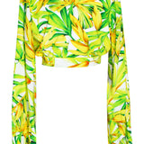 Euphoria - Secret Garden Cropped Blouse (Neon Yellow)