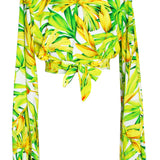 Euphoria - Secret Garden Cropped Blouse (Neon Yellow)