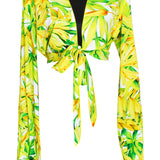 Euphoria - Secret Garden Cropped Blouse (Neon Yellow)