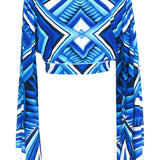 Tribal - Panacea Cropped Blouse (Baby Blue)