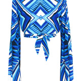 Tribal - Panacea Cropped Blouse (Baby Blue)