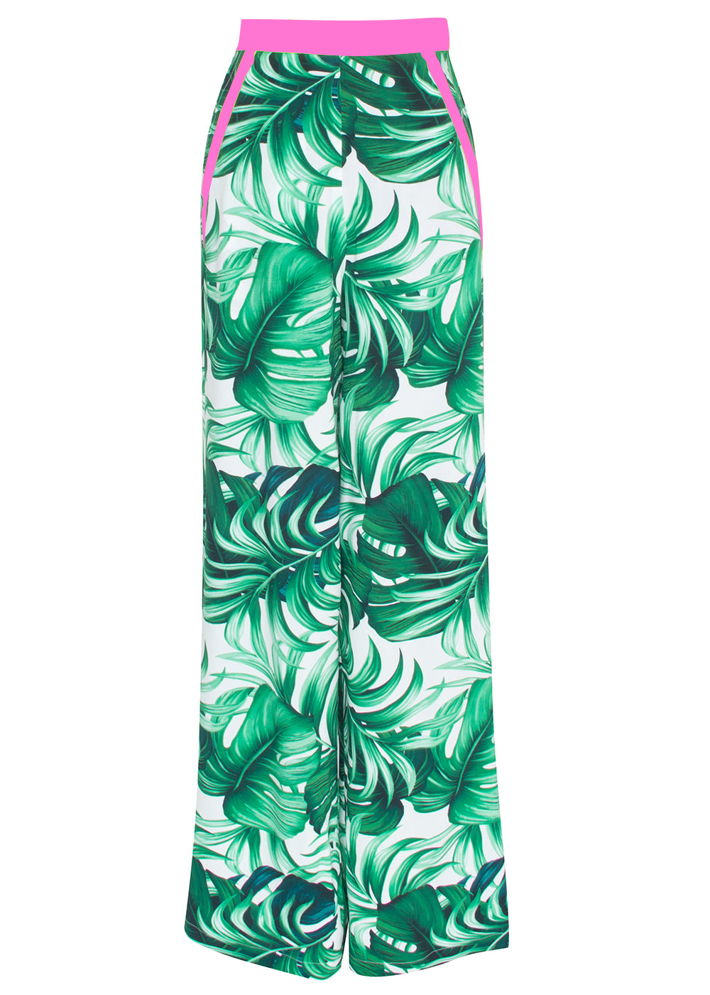 Jungle - Monstera White / Green Pants (Neon Pink)