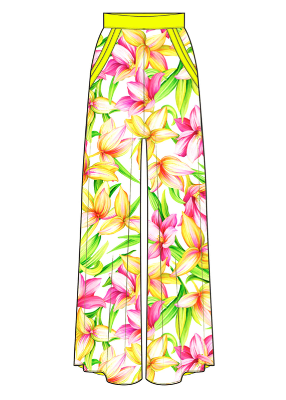 Euphoria - Floral Love Pants (Neon Yellow)