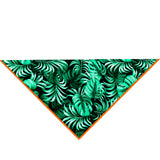 Jungle – Monstera Black / Green Scarf (Neon Orange)