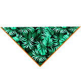 Jungle – Monstera Black / Green Scarf (Neon Orange)