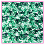 Jungle – Monstera White / Green Scarf (Neon Pink)