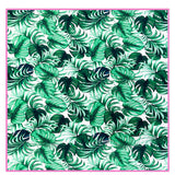 Jungle – Monstera White / Green Scarf (Neon Pink)