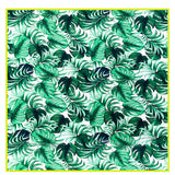 Jungle – Monstera White / Green Scarf (Neon Yellow)